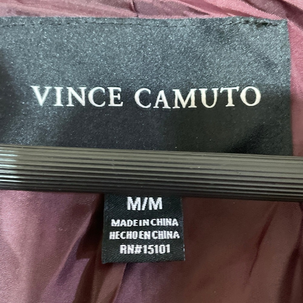 NWT Vince Camuto Women's M Funnel Neck Pea Coat Dark Red PolyesterBlend - Picture 8 of 11